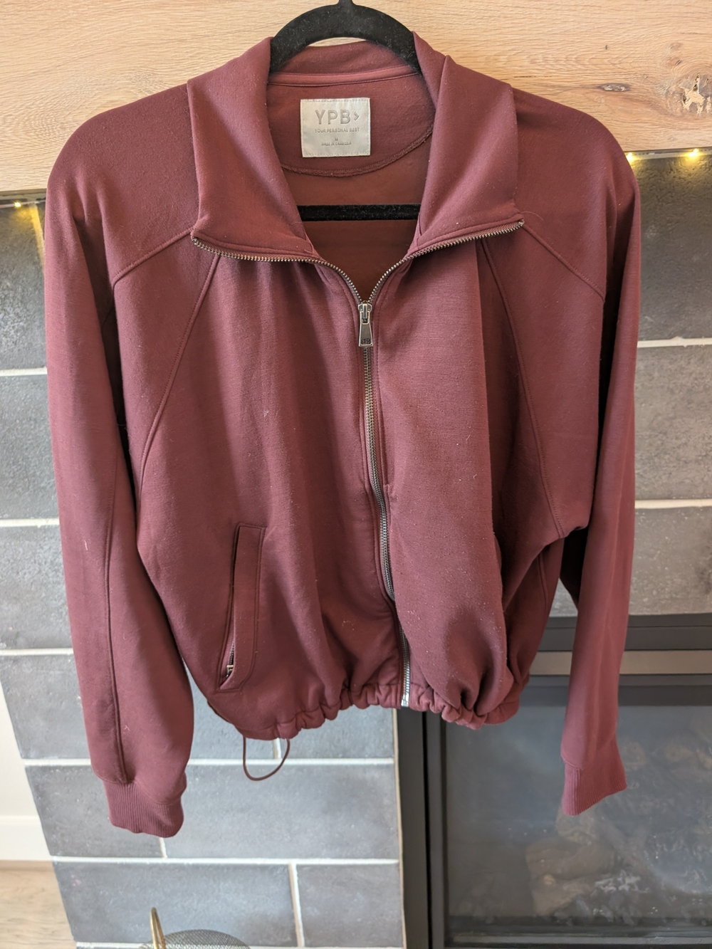 YPB Women's Burgundy Zip-Front Bomber Jacket